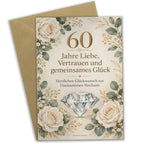 Elegante Glückwunschkarte zur Diamantenen Hochzeit mit Diamant|p:2017044|h:46fe8058e16c4b2ceac3bb4499b03062