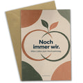 Elegante Glückwunschkarte zum Hochzeitstag mit Blättern