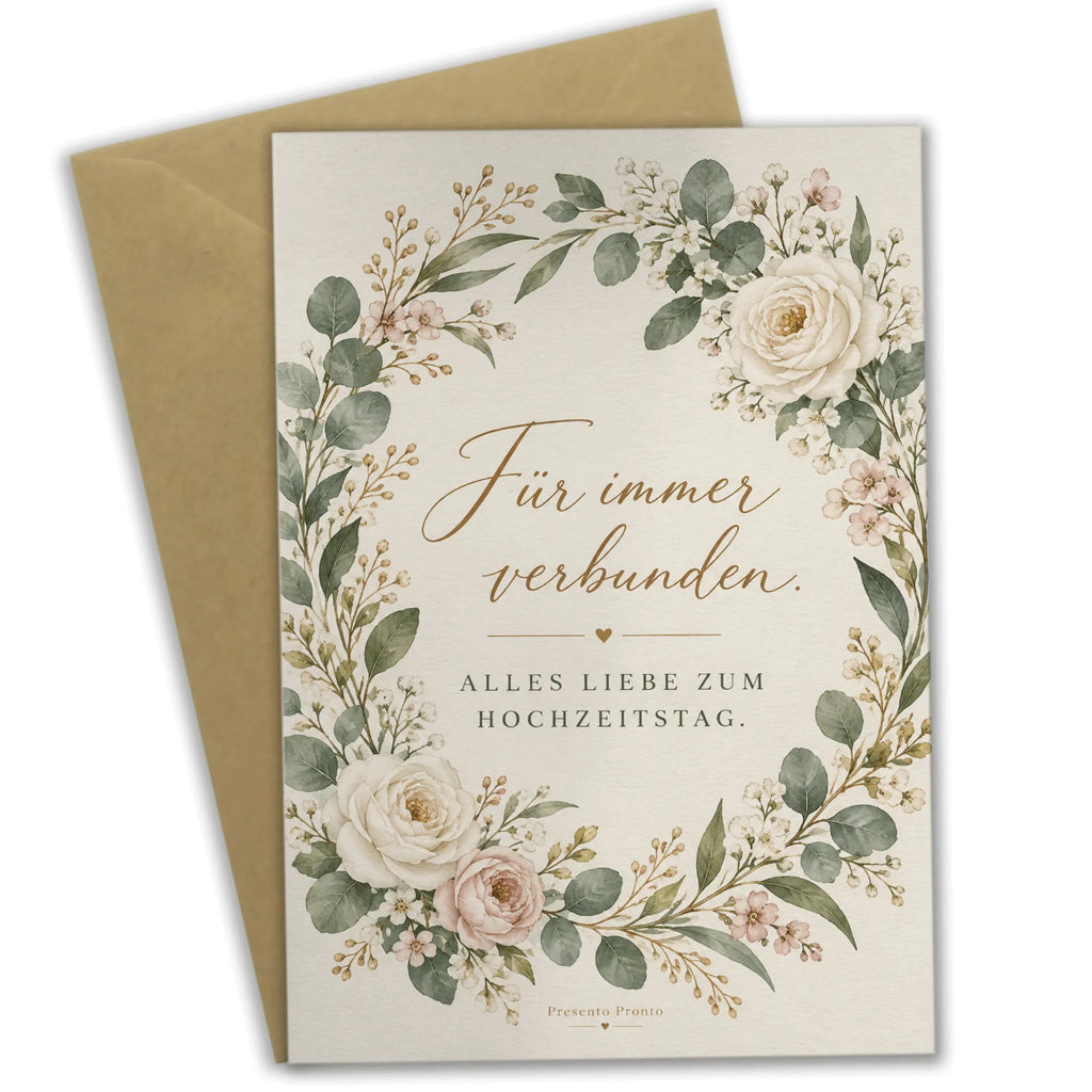 Elegante Glückwunschkarte zum Hochzeitstag mit Eukalyptuskranz|p:2017061|h:879a0fcadd13975fdf0133fe2d90ae1b