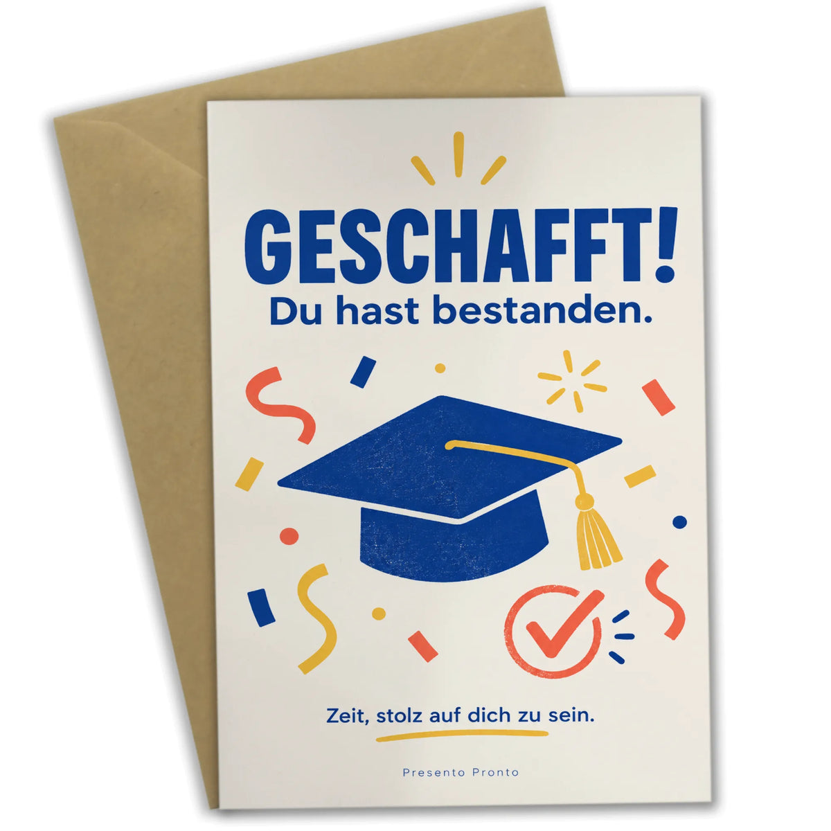 Stolze Glückwunschkarte zur bestandenen Prüfung mit Doktorhut