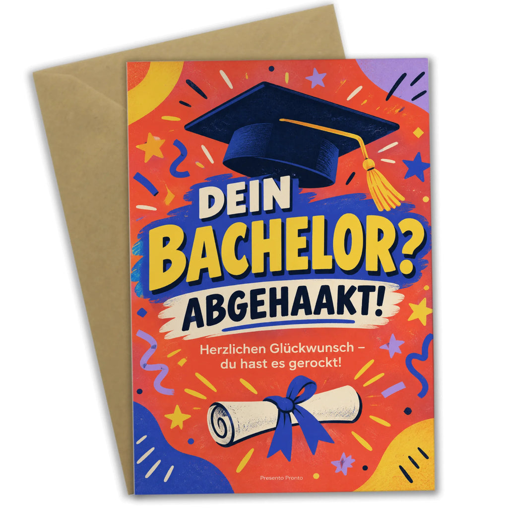 Lustige Glückwunschkarte zum Bachelor mit Doktorhut|p:2017072|h:0cec57cdac4911084d1a76136ea12e56