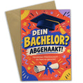Lustige Glückwunschkarte zum Bachelor mit Doktorhut