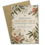 Elegante Glückwunschkarte zur bestandenen Prüfung mit Wildblumen|p:2017075|h:818ee81a6fe708f1eb540929cf17556d