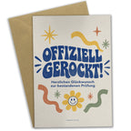 Coole Glückwunschkarte zur bestandenen Prüfung mit Retro-Schriftzug|p:2017081|h:896cf62a1c9f33d9f404f700635cb026