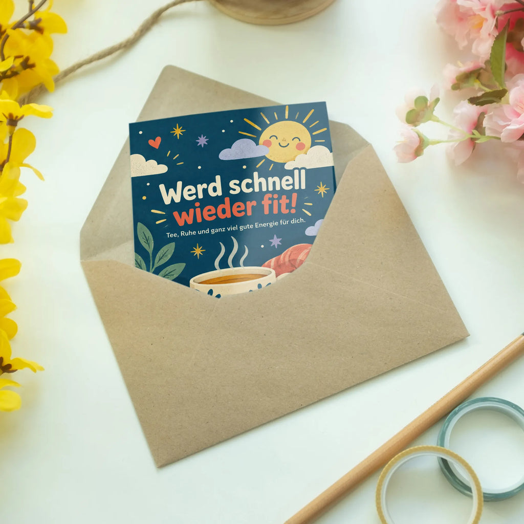 Fröhliche Grußkarte zur guten Besserung mit Teetasse|p:2017090|h:e994f86081d38ede49881da967a5b9cc