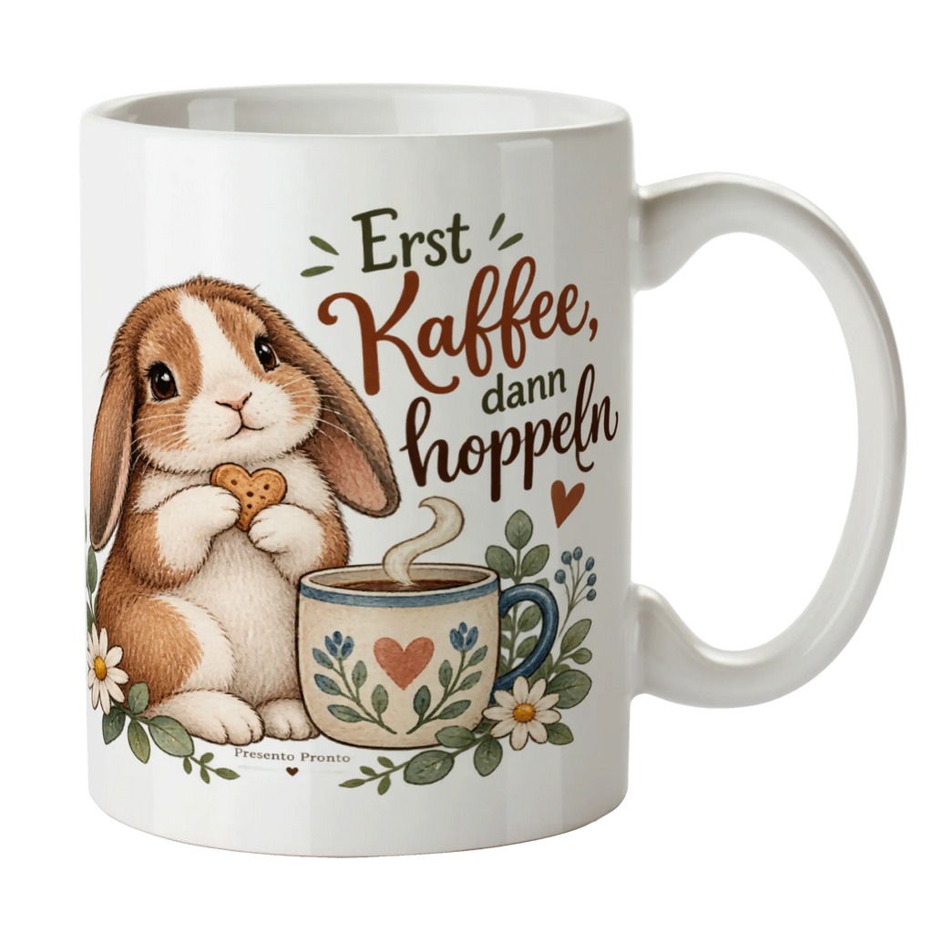 Lustige Hasentasse für Kaffeefans mit Kaninchen und Keks|p:2017115|h:86e8db6c18ce469770c56c7bdd691902