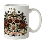 Lustige Totenkopftasse für Kaffeefans mit Zuckerschädel|p:2017116|h:75a7f1074b740027b43d9a93d6c95486