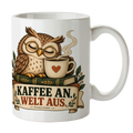 Lustige Eulentasse für Kaffeefans mit Brillenuhu
