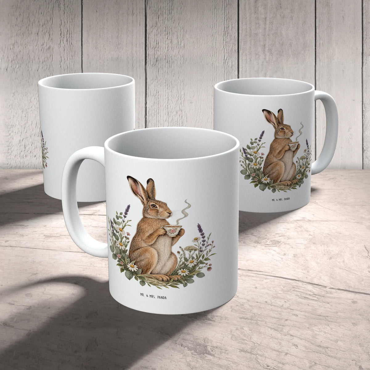 Friedliche Hasentasse für Hasenfans mit Teetasse