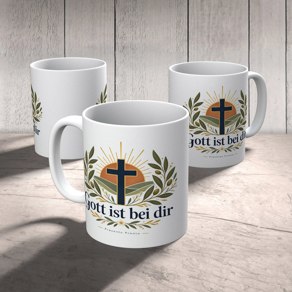 Tröstliche christliche Tasse zur Ermutigung mit Kreuz