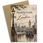 Elegante Grußkarte aus London mit rotem Doppeldeckerbus|p:2017126|h:75252ad7cc204b5f452a222479190e4b