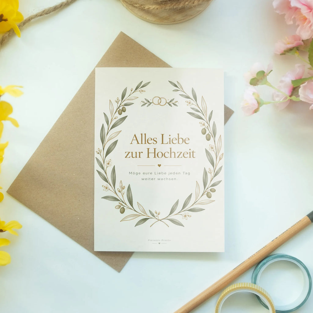 Elegante Glückwunschkarte zur Hochzeit mit Olivenzweigen|p:2017128|h:0c556c11f6535cbc1817b61c3b125f9c
