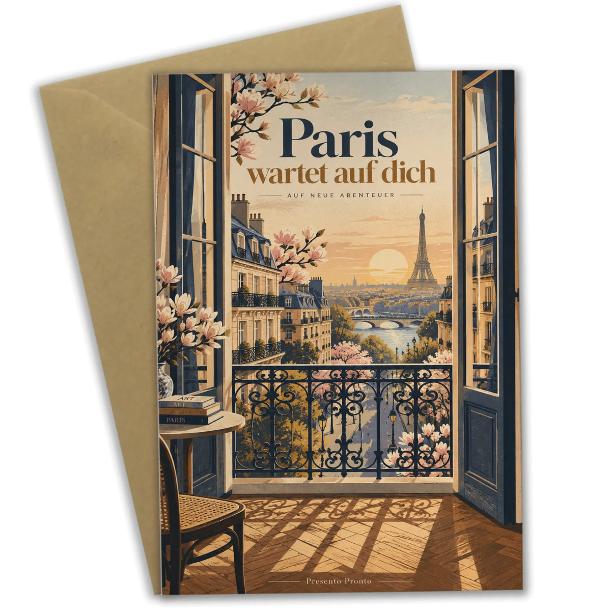 Inspirierende Grußkarte Paris für Abenteuerlustige