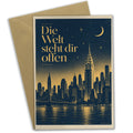 Ermutigende Grußkarte für New York Fans mit Skyline
