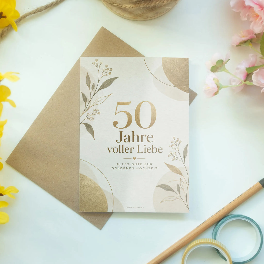 Elegante Glückwunschkarte zur Goldenen Hochzeit in Ecru und Gold|p:2017163|h:14c2811368da25b11ae81521c9c3e634