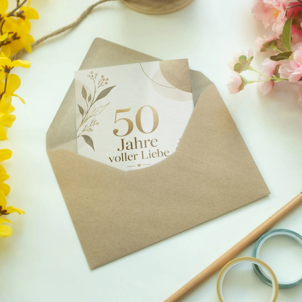 Elegante Glückwunschkarte zur Goldenen Hochzeit in Ecru und Gold|p:2017163|h:026adc4fdf35357bc0f836d130b19254