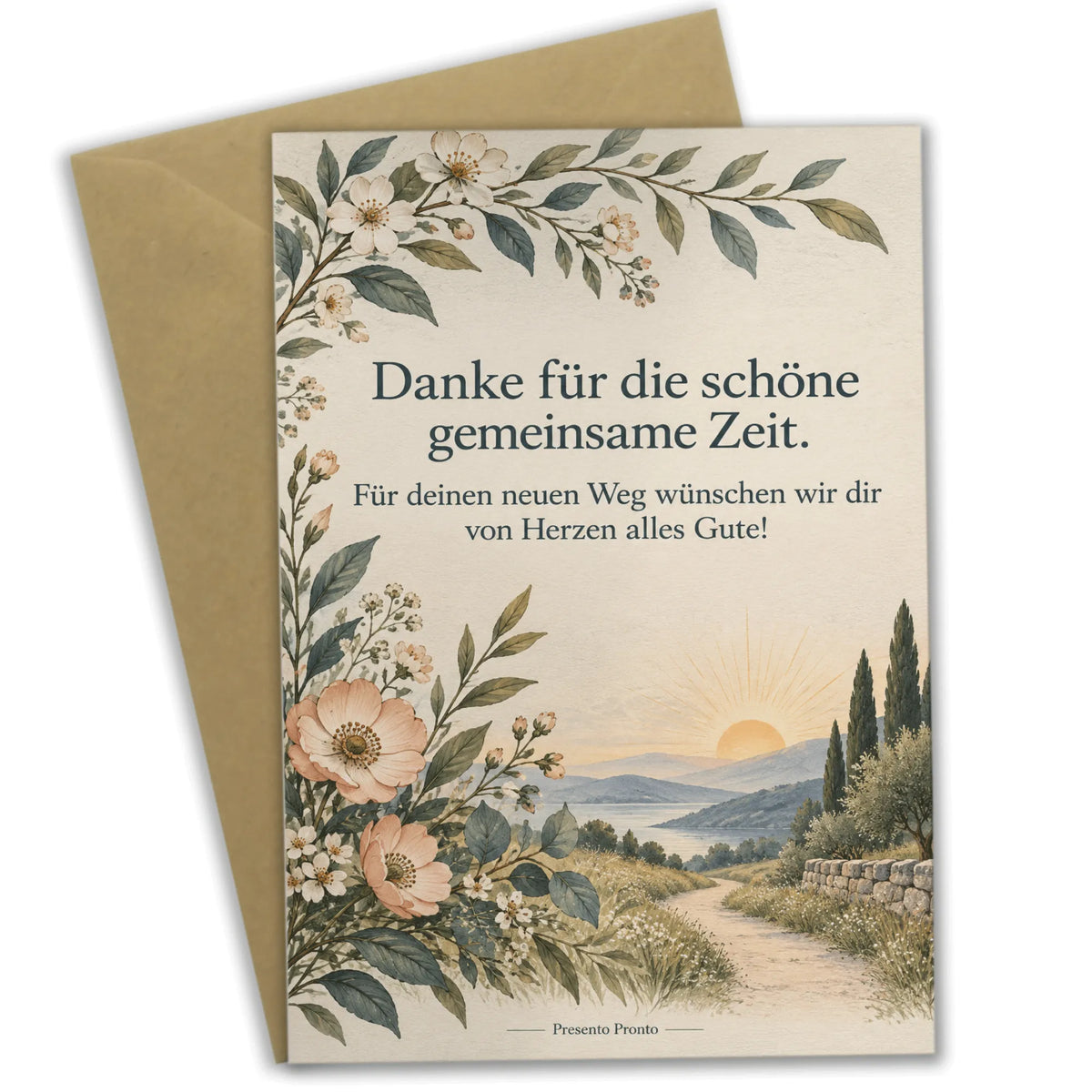 Herzliche Grußkarte zum Abschied für Kollegin mit Blütenzweig