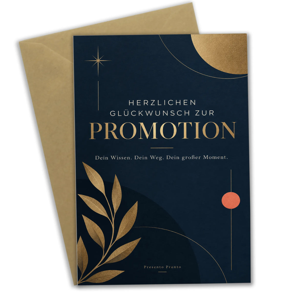 Elegante Glückwunschkarte zur Promotion mit Lorbeerkranz