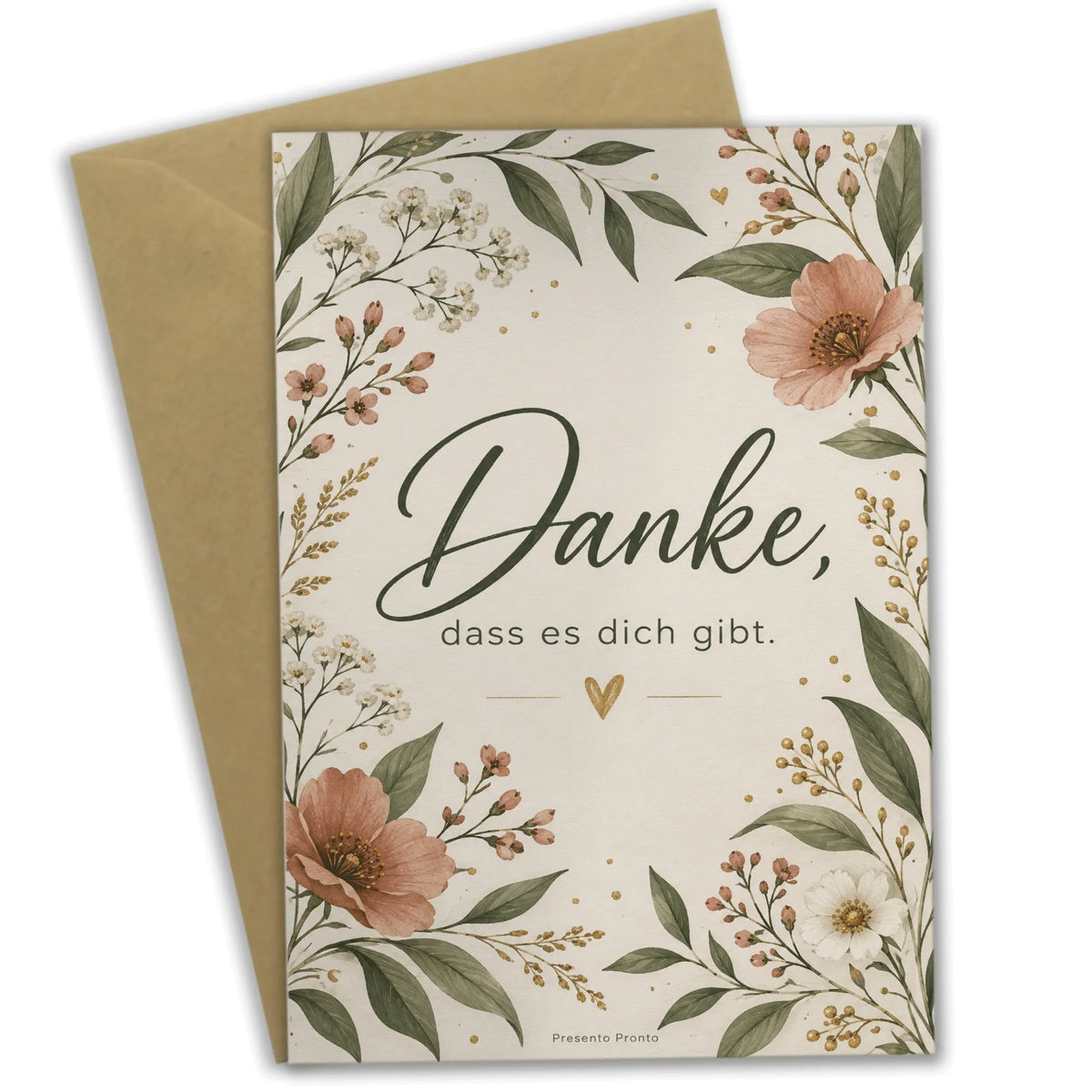 Elegante Klappkarte zum Dankeschön mit Wildblumen