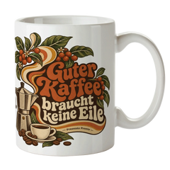 Nostalgische Vintage Tasse für Kaffeeliebhaber mit Mokkatopf