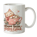 Süße Tasse für Katzenliebhaber mit schlafendem Kätzchen