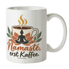 Lustige Yoga Tasse für Yogafans mit Lotusblüte