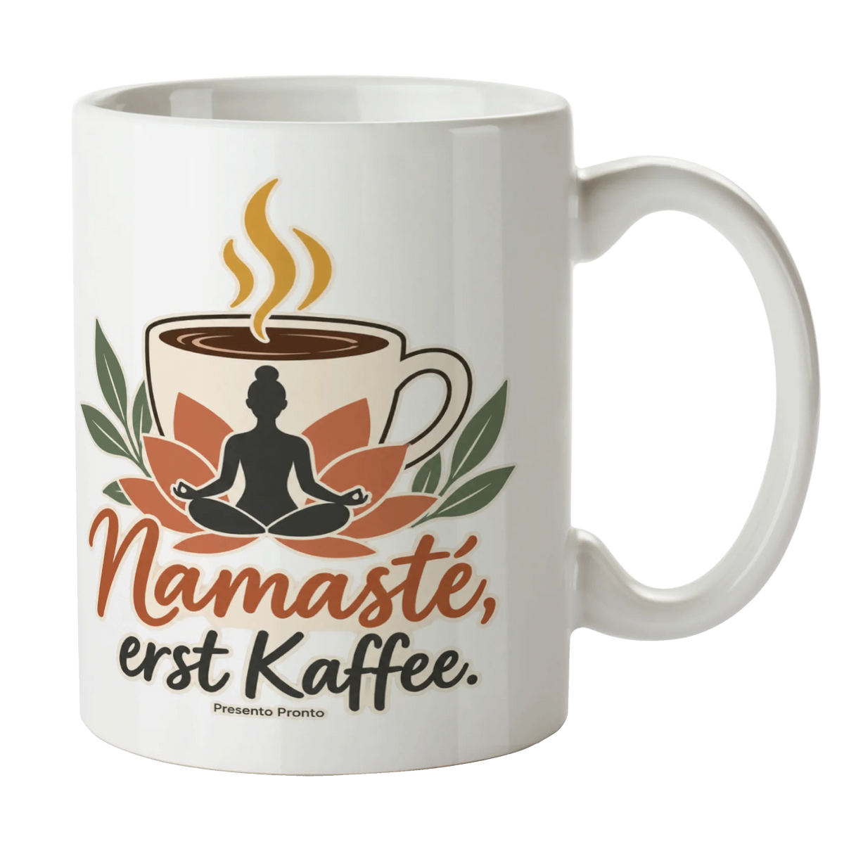 Lustige Yoga Tasse für Yogafans mit Lotusblüte