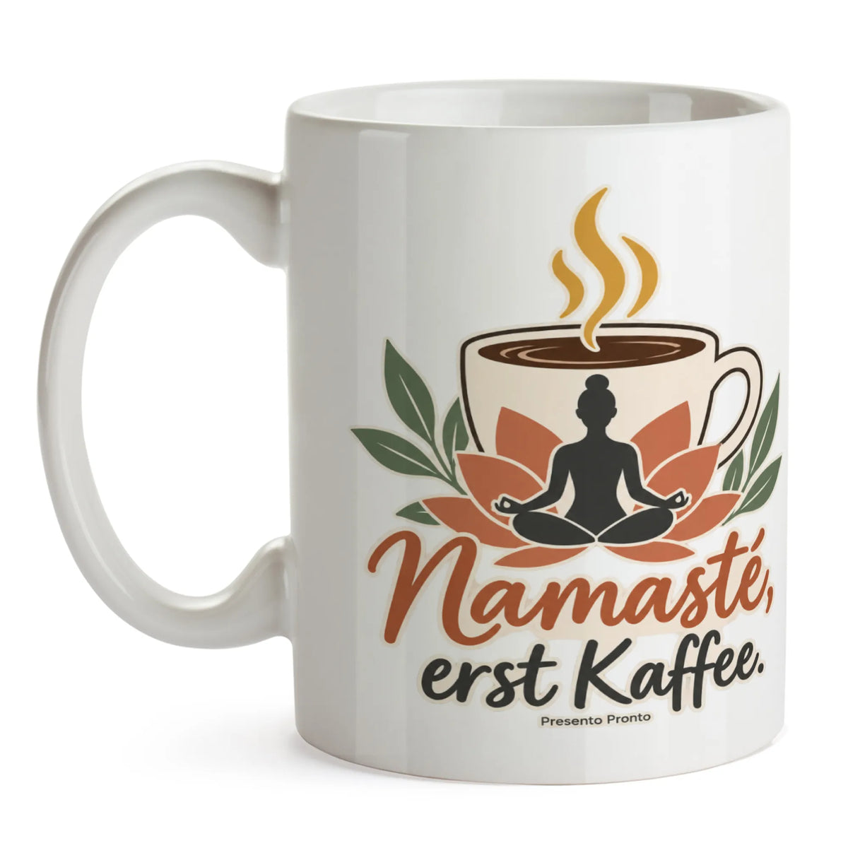 Lustige Yoga Tasse für Yogafans mit Lotusblüte