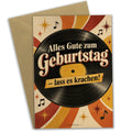 Lustige Grußkarte Musik zum Geburtstag mit Schallplatte