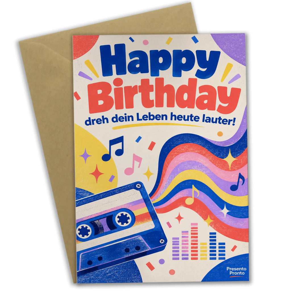 Coole Grußkarte für Musikfans zum Geburtstag mit Kassette|p:2017241|h:66af1a633f5fd59696c0d4d895119e45