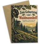 Traditionelle Geburtstagskarte für Jäger mit Hirsch|p:2017245|h:249584b93f224461649e37733b36ddd0