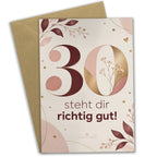 Elegante Geburtstagskarte zum 30. für Frauen mit Zahl 30|p:2017246|h:3d967c03936b33cf21f469e4cea95b42
