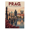 Liebevolle Postkarte aus Prag mit Karlsbrücke