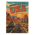 Nostalgische Postkarte aus den USA für Fans mit Oldtimer