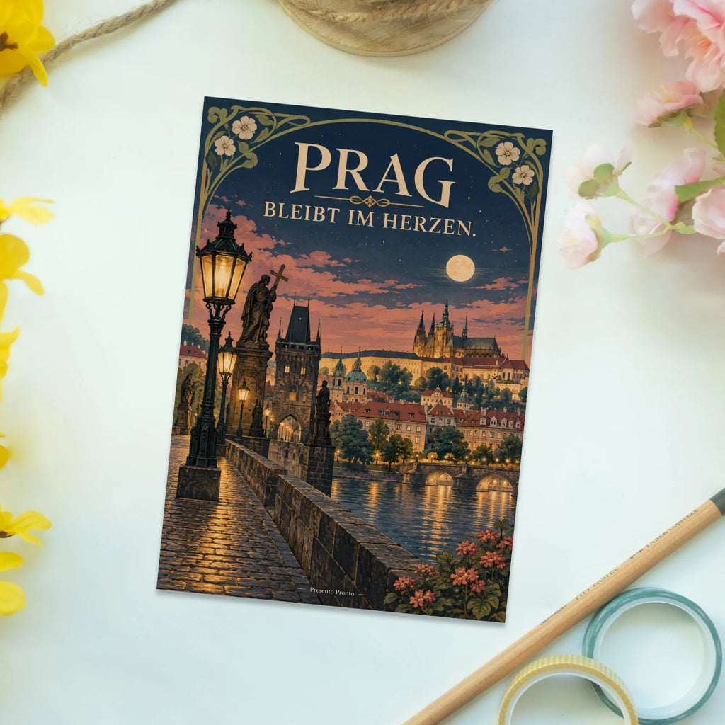 Nostalgische Postkarte aus Prag für Reisegrüße mit Karlsbrücke|p:2017255|h:d2f2f7920f29a5cb52f9daff638ab9bd