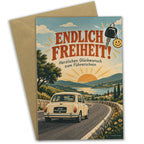 Fröhliche Glückwunschkarte zum Führerschein mit Retro-Auto|p:2017260|h:f25bb8731a8c0b4c0d06e5c11a7410e7