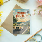 Fröhliche Glückwunschkarte zum Führerschein mit Retro-Auto|p:2017260|h:c6efc677466a831dab9ea7a6874ad69e