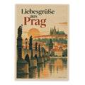 Herzliche Urlaubspostkarte aus Prag mit Karlsbrücke