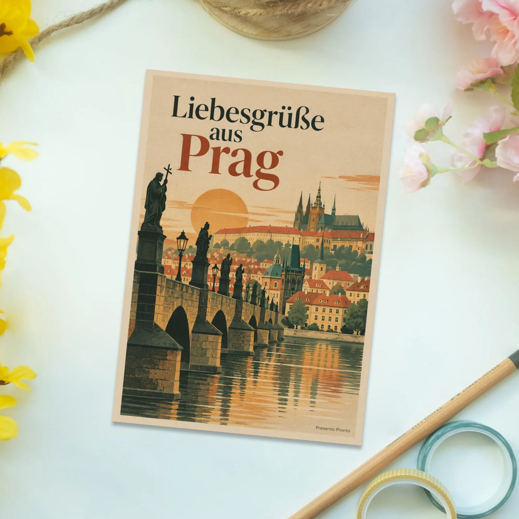 Herzliche Urlaubspostkarte aus Prag mit Karlsbrücke|p:2017263|h:64ccc1fcb6e6d81e76b31138bab0847f