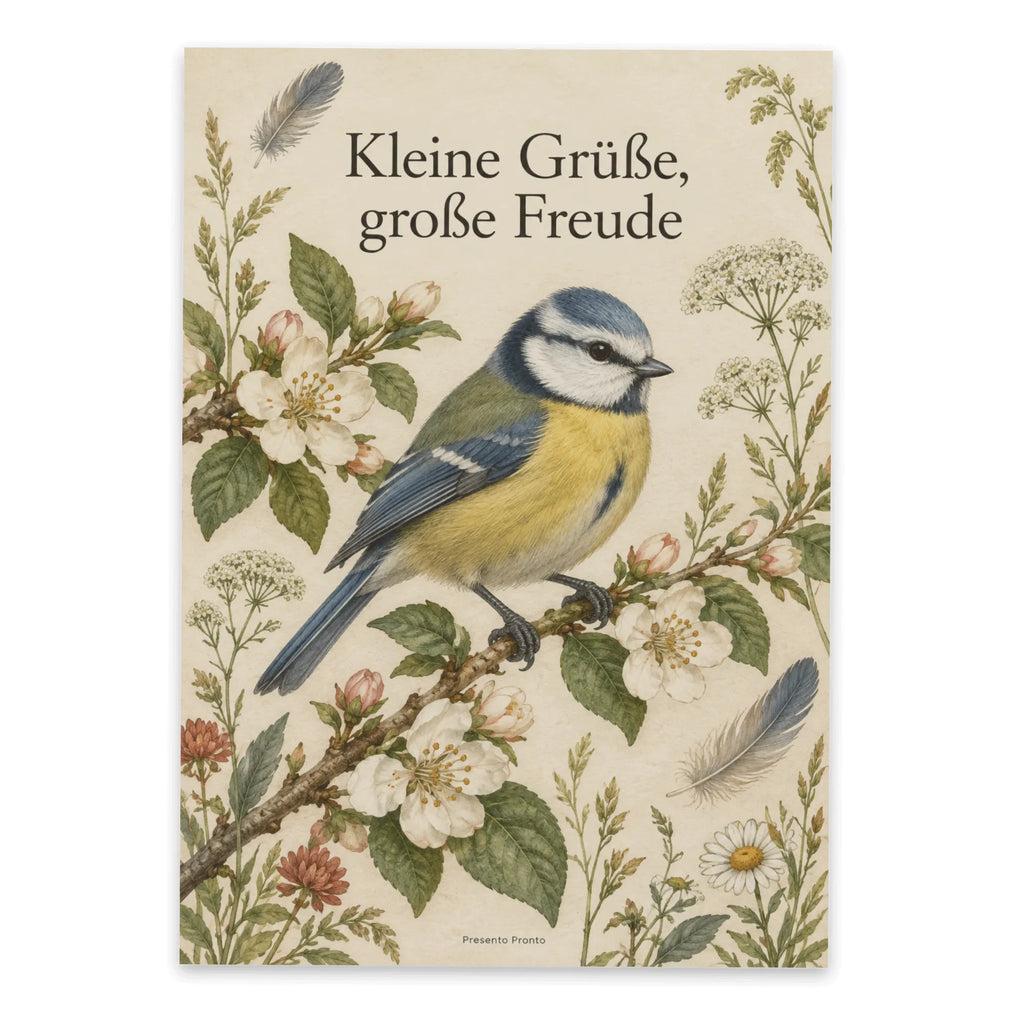 Liebevolle Postkarte für Vogelfreunde mit blauer Meise|p:2017271|h:fd8b21a8cc6ea1e7b3150cc154662d34