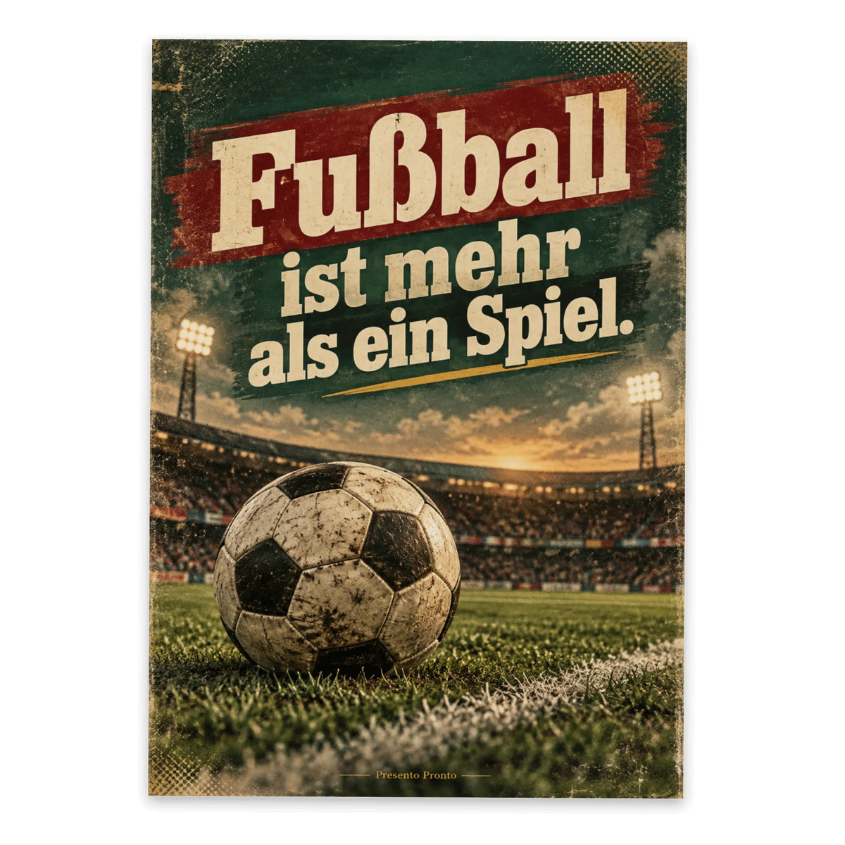Emotionale Postkarte für Fußballfans mit Lederfußball