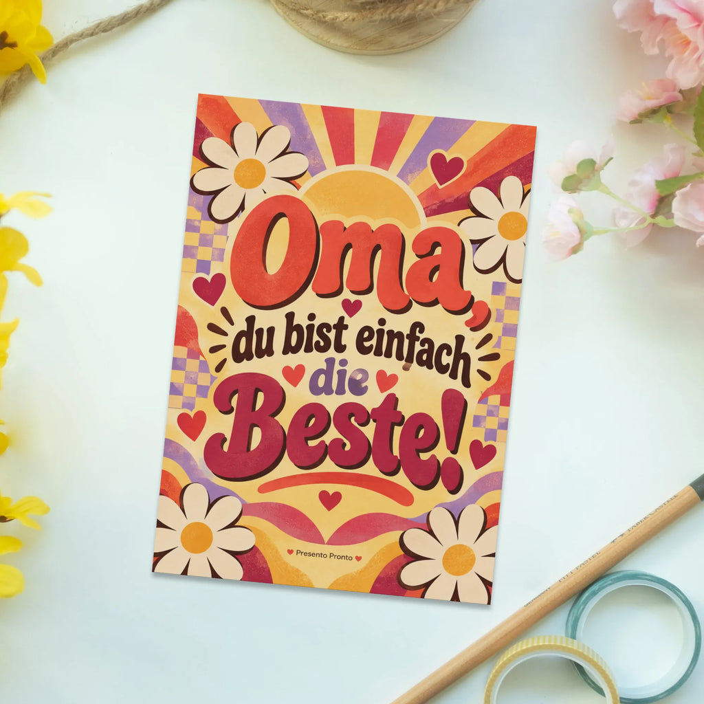 Liebevolle Postkarte für Oma mit Sonnenblumen|p:2017273|h:f358566eee09988a49b38862e3bd8818