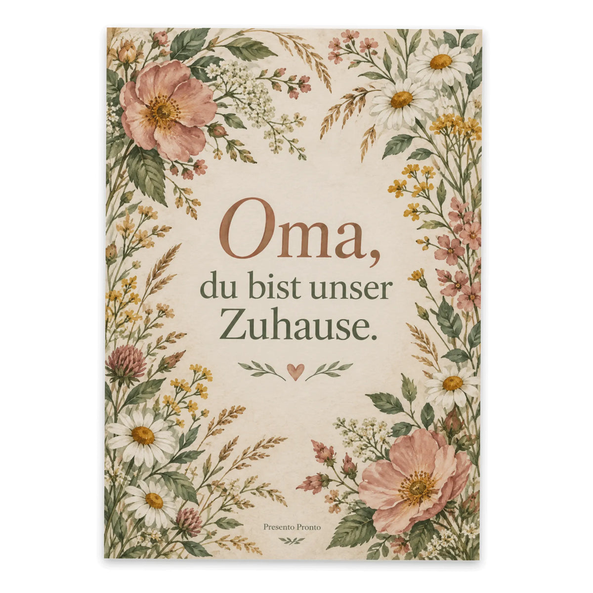 Liebevolle Postkarte für Oma mit Wildblumen