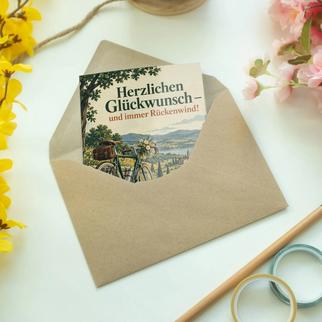 Elegante Glückwunschkarte mit Fahrrad und Wildblumen|p:2017276|h:a10b0e38c9d73d513fc86613261629d7