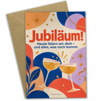 Fröhliche Glückwunschkarte zum Jubiläum mit Sternenstrahlen|p:2017278|h:8a5a7a299ee45f176313e2a348f93e18