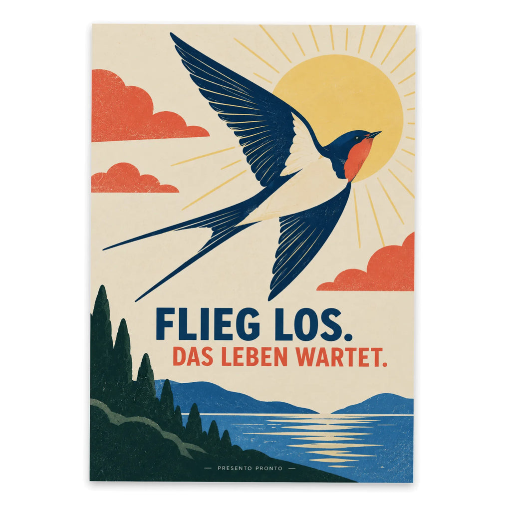 Motivierende Postkarte mit Vogel zum Neuanfang|p:2017282|h:a1c5743944394b9667fd9919149526d4