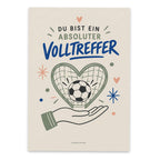 Herzliche Fußballpostkarte für Fans mit Retroball im Herztor|p:2017288|h:161afe3a355e6722a22f326a3a437aea