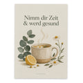 Sanfte Grußkarte zur guten Besserung mit Teetasse