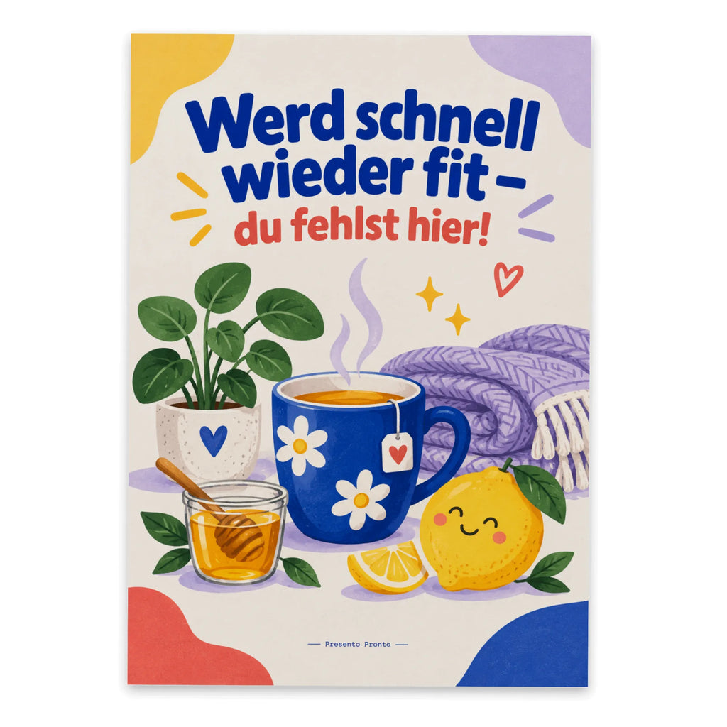 Fröhliche Grußkarte zur guten Besserung mit Zitrone|p:2017292|h:26e5b533b23a2006c144e5176f6f425b