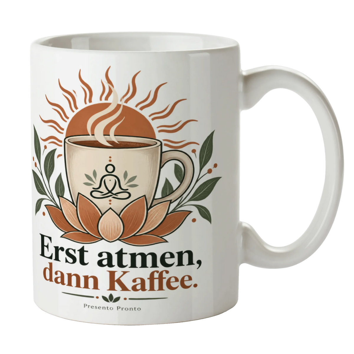 Lustige Yoga-Tasse für Frauen mit Lotusblume